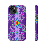 Purple Floral iPhone Case (15 and 14 models)