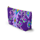 Purple Floral Accessory Bag