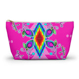 Pink Floral Accessory Bag