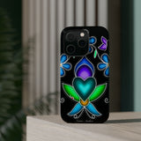 Floral Heart Magnetic Tough Case - Vibrant Design for Protection & Style