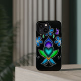 Floral Heart Magnetic Tough Case - Vibrant Design for Protection & Style