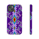 Purple Floral iPhone Case (15 and 14 models)