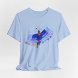 Native Dance Graphic Tee — Colorful Traditional Dress & Floral Border T-Shirt