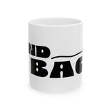 Ceramic Mug — 'Land Back' Bold Retro Typography Coffee Cup (11oz, 15oz)