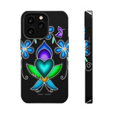 Floral Heart Magnetic Tough Case - Vibrant Design for Protection & Style