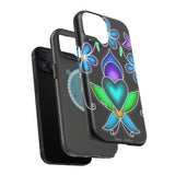 Floral Heart Magnetic Tough Case - Vibrant Design for Protection & Style