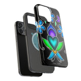 Floral Heart Magnetic Tough Case - Vibrant Design for Protection & Style