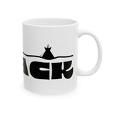 Ceramic Mug — 'Land Back' Bold Retro Typography Coffee Cup (11oz, 15oz)