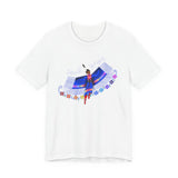Native Dance Graphic Tee — Colorful Traditional Dress & Floral Border T-Shirt