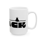 Ceramic Mug — 'Land Back' Bold Retro Typography Coffee Cup (11oz, 15oz)