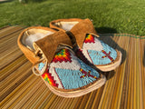 Sky blue women’s moccasins