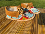 Sky blue women’s moccasins