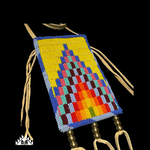 Plateau style beaded medicine bags